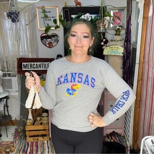 Gildan Gray Kansas Jayhawks Women's Sweatshirt